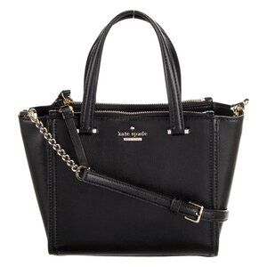 Like New Kate Spade Patterson Drive Mini Kaona Black Leather Crossbody Bag Purse
